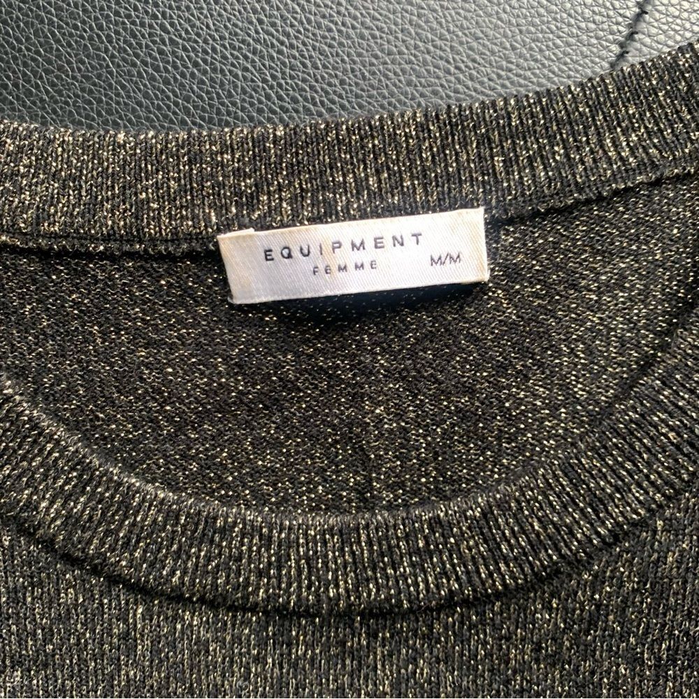 EQUIPMENT BLACK CASHMERE BLEND CREWNECK SWEATER - Picture 6 of 7